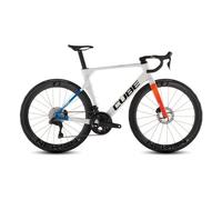 Velo de route cube litening aero c 68x race shimano ultegra di2 12v 700 mm blanc nacre teamline 2026