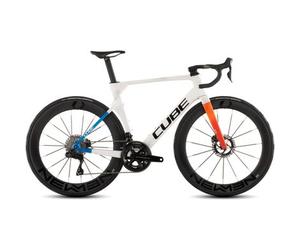 Velo de route cube litening aero c 68x slt shimano dura ace di2 12v 700 mm blanc nacre teamline 2026