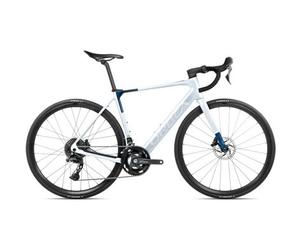 Velo de route electrique orbea gain m40 shimano cues 10v 350 wh 700 mm argent halo bleu carbon view 2025