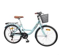 Vélo de ville 24 pouces 6 vitesses bleu fille