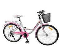 Vélo de ville 24 pouces 6 vitesses blanc fille