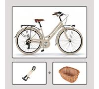 Vélo de ville Airbici ELEGANCE Lady- 6 vitesses, roues 28" Beige cappuccino 46