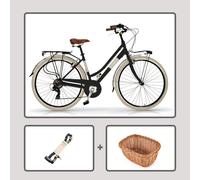 Vélo de ville Airbici ELEGANCE Lady- 6 vitesses, roues 28" Noir café 46