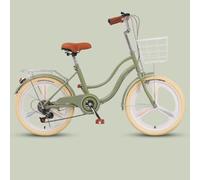Vélo de ville classique pour femmes et filles, vélo de banlieue hybride à 6 vitesses avec cadre à double faisceau, freins sensibles, panier avant et porte-bagages arrière pour un voyage facile