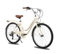 Vélo de ville - HILAND - 26 pouces - 7 vitesses - Cadre bas acier - Freins V-brake double