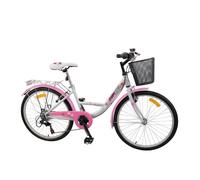 Vélo de ville MERCIER 24'' - 6 vitesses - cadre enjambement bas - blanc pour fille 24