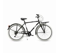 Vélo de ville Mooloco Man, roues 26,6 vitesses Noir mat 54