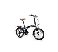 Moma Bikes - Vélo de Ville Pliant 24""- Cadre Alu - SHIMANO 7 Vitesses - Selle Comfort - Noir