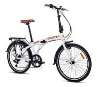 Moma Bikes - Vélo de Ville Pliant 24""- Cadre Alu - SHIMANO 7 Vitesses - Selle Comfort - Blanc