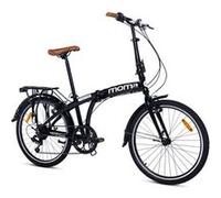 Moma Bikes - Vélo de Ville Pliant 24""- Cadre Alu - SHIMANO 7 Vitesses - Selle Comfort - Noir