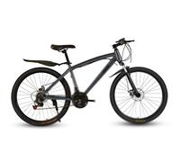 Vélo de Ville, VTT 24/26 Pouces, Double Frein à Disque, Fourche à Amortisseur à Huile, Vitesses Multiples, Multicolore(Ultimate Black,24Speed)