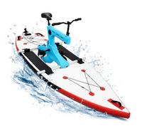 Vélo d'eau avec planche de SUP, bateau à pédales pour lac et mer, vélo d'eau avec siège réglable, vélo de mer jusqu'à 100 kg de capacité de charge, bateau de loisirs gonflable pour sports nautiques