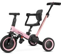 Vélo d'équilibre pour enfants 6in1 - tricycle avec barre à partir de 1 an - moovkee. - rose