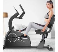 Vélo d'exercice couché pour la maison, vélos couchés magnétiques avec Bluetooth intelligent, siège et poignée réglables, vélo d'intérieur pour adultes et personnes âgées