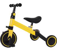 Vélo d'exercice enfants 2 en 1 chariot poussette amovible barre de poussée jaune