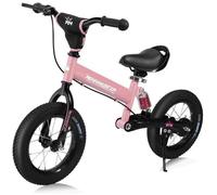 Vélo Draisienne Pour Enfants Rose Rennmeister Sans Pédale Suspension Max 50kg Freins Tambour Rembourrage Anti-Choc Selle Cyclisme