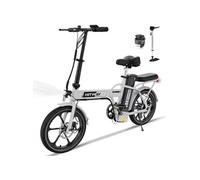 Vélo Electrique 16?, Batterie Amovible 36V10.4Ah, Moteur 250W, E-Bike de ville pliable,Vélos à Assistance, Blanc