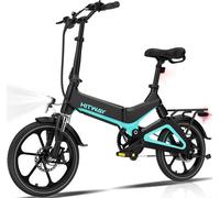 Vélo Électrique 16"" Pliable HITWAY, 250W 36V 7,8Ah VAE d'assistance, Sans accélérateu - Noir