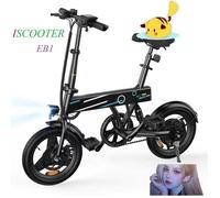 Vélo électrique 1iscooter EB1 14"" pour adultes, 36 V 350 W, pliable, autonomie de 30 à 40 km, charge maximale de 150 kg