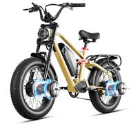 Vélo Électrique 20'' Eahora Terra Ii, Double Moteur 1500w ,48v20ah, Autonomie Maximale 50 Km/H, Shimano 7 Vitesses, Freins À Disque Hydrauliques Avec Coupure Moteur, Autonomie Maximale 85 Km - Vert