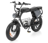 Vélo Electrique 20'' Moteur 750W 40km/h Double Batterie Amouvible 48V/33,8Ah VTC 80-150km Grand Autonomie Noir