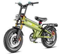 Vélo Électrique 20 Pouces Tout-Terrain Anioki A8 Pro Max - Double Moteur 5400 W - Batterie Amovible 60 V 70 Ah - Autonomie De 394 Km - Couple Maximal De 250 N.M - Système De Freinage Cbs + App - Vert