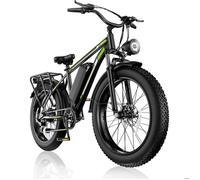Vélo électrique 26"" Moteur 1000W-48V 15AH Batterie amovible-Vélo VTT électrique-Shimano 7 Vitesses-45KM/H-Vélo VTT Fat Bike-Vert