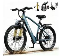 Vélo Électrique 26 Pouces 250W Batterie 36V10Ah Autonomie 30-40 km 7 vitesses Écran LCD Freins à Disque AAIRSK GT300 EBIKE Vert