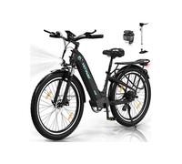 Vélo Électrique- HITWAY - 26x3.0 Fat Tire - Batterie amovible 48V 18Ah, Shimano 7 Vitesse, Noir Noir