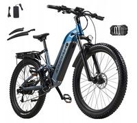 Vélo Électrique 27.5'' Kimdyma K02 ,Samsung 48v20ah Batterie Amovible, Moteur Sans Balais De 1000w, 45km/H,Capteur De Couple, Freins Hydrauliques, Vtt Tout Suspendu - Bleu