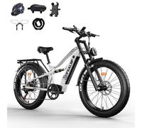 Vélo électrique adulte, vélo électrique tout-terrain de 26 pouces, batterie 52V19Ah, autonomie 45-90km, double amortisseurs, doubles freins à disque hydrauliques, 7 vitesses, vélo électrique unisexe