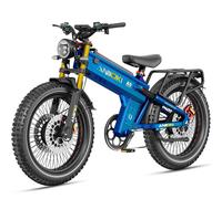 Vélo Électrique Aniioki A9 Pro Max -Double Moteur 5400 W -60v 70 Ah Batterie Amovible -Pneus 26" X 4,8 -Autonomie Maximale 394 Km - Couple De 250 Nm +App -Bleu