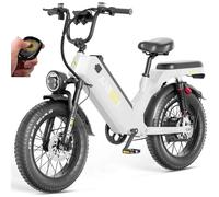 Vélo Électrique Aniioki Aq177 Pro Max 20*4.0 Pouces - 1200 W - 48 V 60 Ah - Vitesse Maximale 45 Km/H - Pneus Larges -Freins À Huile Hydraulique - Autonomie Maximale 320 Km -100n.M - Blanc