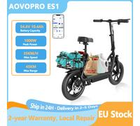 Vélo électrique AOVOPRO ES1PLUS 500W avec siège, scooter électrique pour adultes, batterie 54.6V22.5Ah, autonomie 100KM, vitesse 35km/h, roues de 14 pouces, avec application ES1(45KM)