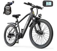 Vélo électrique Autonomie PAS 55KM Moteur 250W Batterie 36V10Ah Amortisseur avant NFC Pneu 26"" VTT Bike Bleu Shimano 7 Vitesses