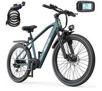 Vélo électrique Autonomie PAS 55KM Moteur 250W Batterie 36V10Ah Amortisseur avant NFC Pneu 26"" VTT Bike Bleu Shimano 7 Vitesses