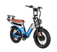 Vélo électrique BAOLUJIE, Moteur double 1000W*2 Batterie 48V30AH Autonomie(PAS) 110KM 50KM/H Panier arrière, écran couleur LCD,