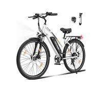 HITWAY Vélo Électrique Blanc, 28 VAE Ville E-Bike, Batterie Amovible 36V 12Ah, Moteur 250W, 7 Vitesses, E-Bike Urbain Blanc