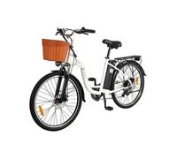 Vélo électrique C6 Blanc 26 pouces 250W Batterie amovible 36V 12,5 Ah