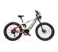 Vélo Électrique Cyrusher Ranger 26" Moteur 750w Suspension Intégrale 52v 20ah Freins Hydrauliques Charge Maximale 150kg Blanc