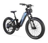 Vélo Électrique Cyrusher Trax 26" Pneus Larges Anti-Crevaison Moteur 750w Shimano 9 Vitesses Freins À Disque Hydrauliques 52 V 20 Ah Charge Maximale 150 Kg Bleu
