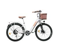 Vélo électrique CYSUM Cityrun avec panier avant, moteur 250 W, batterie 36 V 10 Ah - Blanc