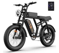 Vélo électrique de style musculaire Urlife T2, batterie longue durée 48V 15.6AH, vitesse maximale 45 km/h, autonomie 120 km, avec pneus larges 20" x 4", vélo de montagne électrique Without Rear Shelf