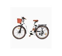 Vélo Electrique De Ville C6 Pro 26" 250w 36v 15,6ah Shimano 7 Vitesses Ebike Blanc