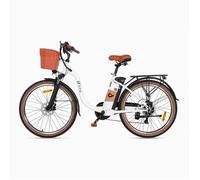 Vélo électrique de ville DYU C6 Pro 26 po, 36 V, 15,6 Ah, blanc