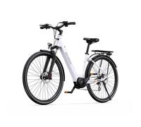 Vélo électrique de ville OneSport OT07, moteur Bafang central 250 W, batterie 14 Ah, 25 km/h, sans accélérateur, Blanc