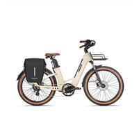 Vélo électrique - Double Batterie 921.6Wh - Sac à vélo - Paniers voiture Autonomie max 200km Capteurs de couple double bras -Blanc