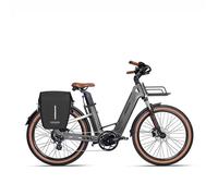 Vélo électrique - Double Batterie 921.6Wh - Sac à vélo - Paniers voiture Autonomie max 200km Capteurs de couple double bras -Gris