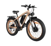 Vélo Électrique Double Moteur 1000W x2 Batterie 48V20AH 45KM/H Autonomie 65KM Shimano 21 Vitesses Fat Pneu - VTT - Beige