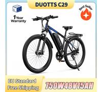 Vélo électrique DUOTTS C29, moteur 750W, batterie 48V15AH, compatible avec application Bluetooth, vélo électrique à pneus de 29 pouces, vélo électrique de montagne Black 750W48V15AH